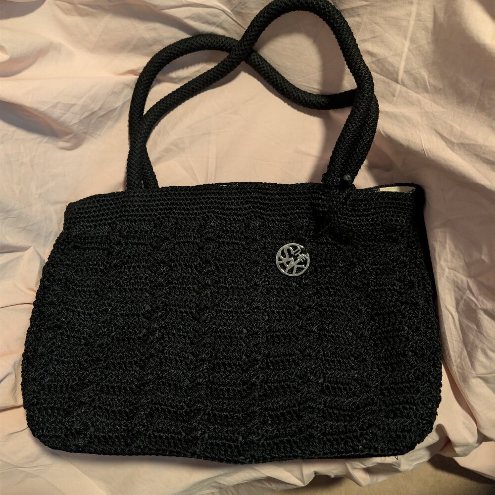 Sak Black Hand Crochet Shoulder Bag